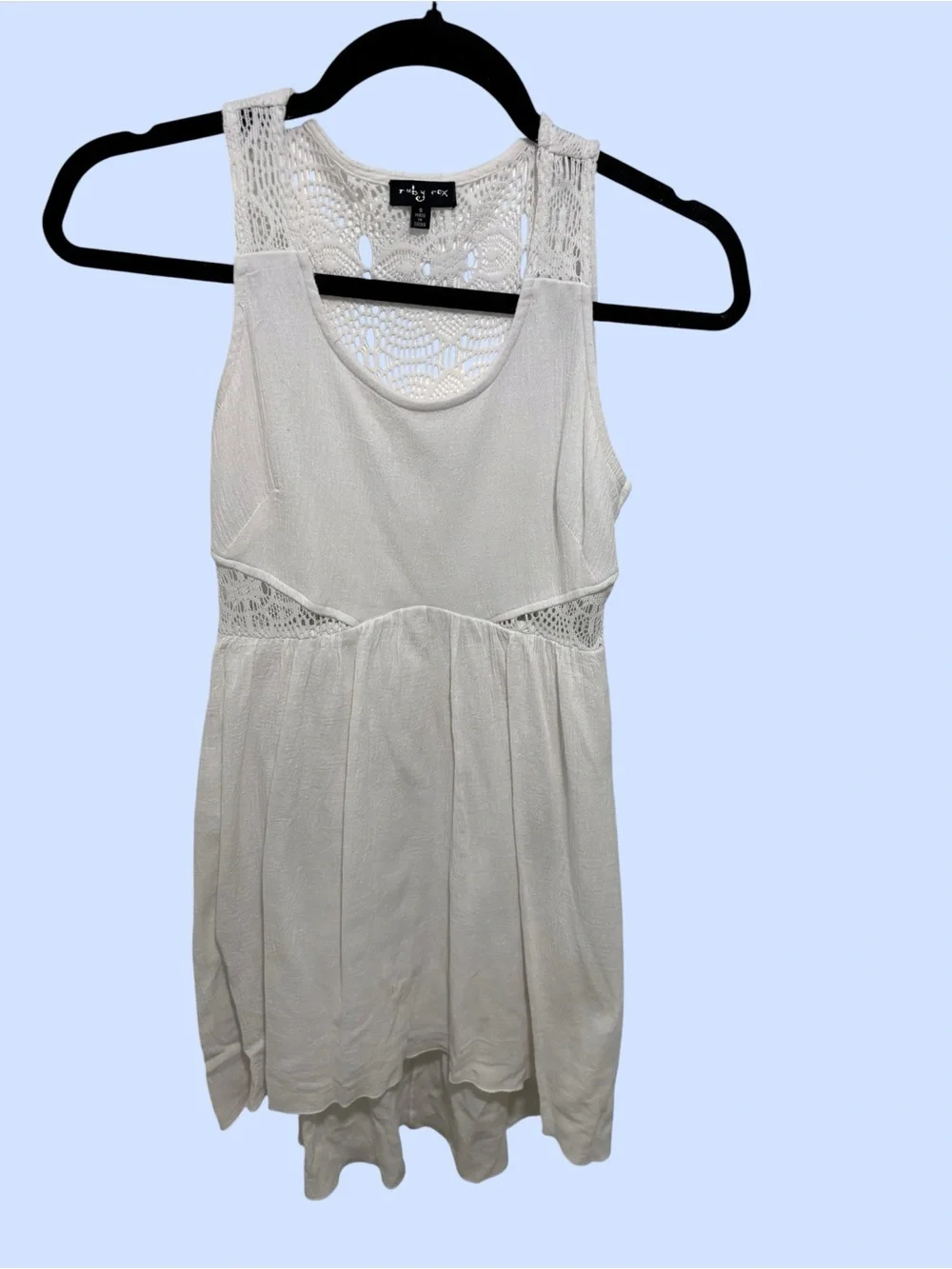 Crochet-Back Racer Tank Dress Size Small